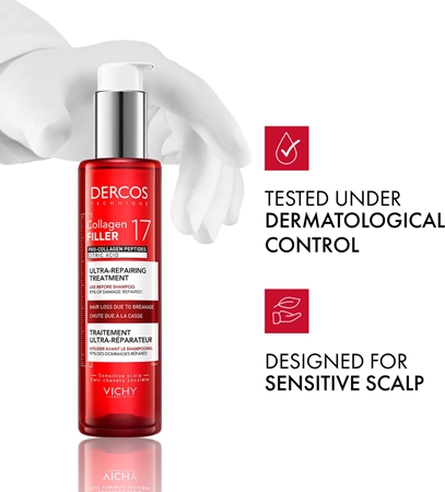 Vichy Dercos Collagen Filler 17 regeneracijska kura za oslabljene lase, ki so nagnjeni k izpadanju