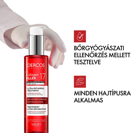 Vichy Dercos Collagen Filler 17 regeneráló kúra kihullásra hajlamos, legyengült hajra
