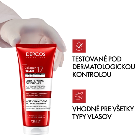 Vichy Dercos Collagen Filler 17 intenzivný regeneračný kondicionér
