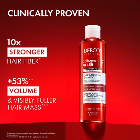 Vichy Dercos Collagen Filler 17 globinsko regeneracijski šampon za lomljive lase