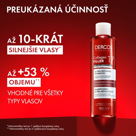 Vichy Dercos Collagen Filler 17 hĺbkovo regeneračný šampón proti lámavosti vlasov
