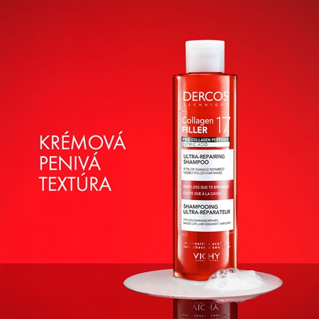 Vichy Dercos Collagen Filler 17 hĺbkovo regeneračný šampón proti lámavosti vlasov