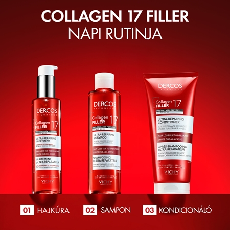 Vichy Dercos Collagen Filler 17 mélyregeneráló sampon hajtöredezés ellen