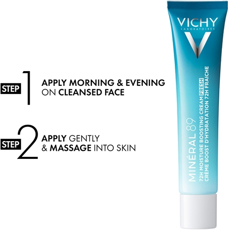 Vichy Minéral 89 72H Moisture Boosting Cream Fresh Moisturizing Cream For Face with hyaluronic acid