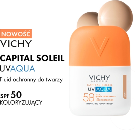 Vichy Capital Soleil UV Aqua ochronny fluid tonujący do twarzy o działaniu nawilżającym
