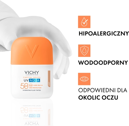 Vichy Capital Soleil UV Aqua ochronny fluid tonujący do twarzy o działaniu nawilżającym