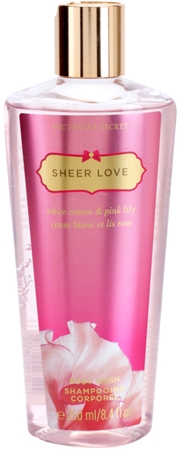 Victoria's Secret Sheer Love White Cotton & Pink Lily gel de duche para mulheres