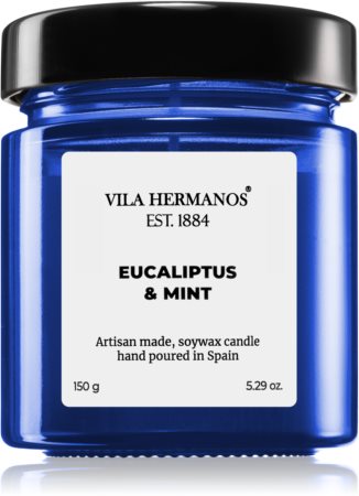 Vila Hermanos Apothecary Cobalt Blue Eucalyptus & Mint Duftkerze