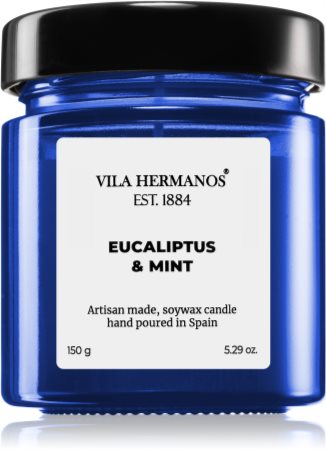 Vila Hermanos Apothecary Cobalt Blue Eucalyptus & Mint lumânare parfumată