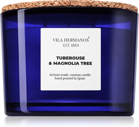 Vila Hermanos Apothecary Cobalt Blue Tuberose & Magnolia Tree scented candle