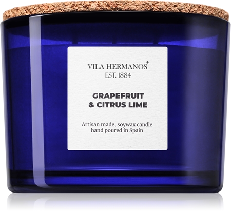 Vila Hermanos Apothecary Cobalt Blue Grapefruit & Citrus Lime Duftkerze