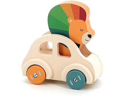 Vilac Lion in a Car jouet en bois