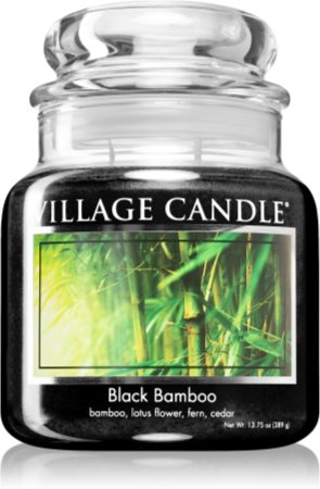 Village Candle Black Bamboo vonná svíčka (Glass Lid)