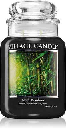 Village Candle Black Bamboo vonná svíčka (Glass Lid)
