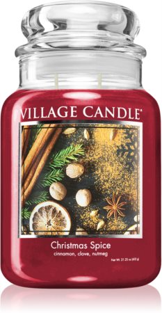 Village Candle Christmas Spice vonná svíčka (Glass Lid)