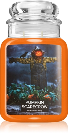 Village Candle Pumpkin Scarecrow illatgyertya (Glass Lid)