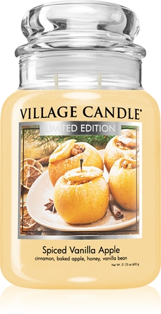 Village Candle Spiced Vanilla Apple vonná svíčka (Glass Lid)