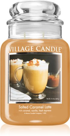 Village Candle Salted Caramel Latte illatgyertya (Glass Lid)