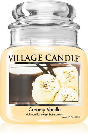 Village Candle Creamy Vanilla vonná svíčka (Glass Lid)