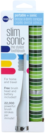 Violife Slim Sonic Spearmint Battery-Powered Sonic Toothbrush with Replacement Head