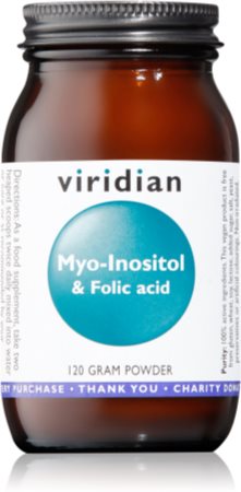 Viridian Nutrition Myo-Inositol & Folic Acid proszek do przygotowania napoju dla zdrowej aktywności hormonalnej