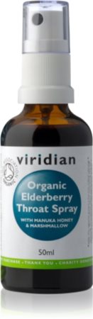 Viridian Nutrition Organic Elderberry Throat Spray spray przy bólu gardła