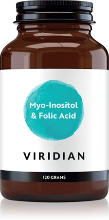 Viridian Nutrition Myo-Inositol & Folic Acid prášek na přípravu nápoje pro podporu správné hormonální činnosti