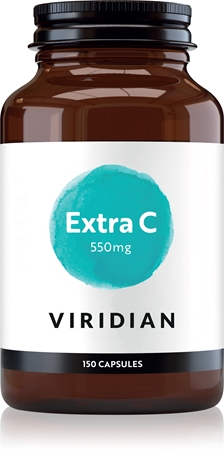 Viridian Nutrition Extra C 550 mg kapsle pro podporu imunitního systému, krásné vlasy a pleť