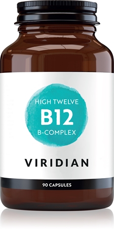 Viridian Nutrition High Twelve B12 B-Complex kapsuly na normálnu činnosť nervovej sústavy a pre krásnu pleť