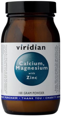 Viridian Nutrition Calcium, Magnesium with Zinc prášok na prípravu nápoja na podporu zdravia kostí a zubov