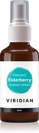 Viridian Nutrition Organic Elderberry Throat Spray sprej na bolest v krku