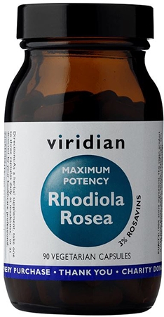 Viridian Nutrition Maximum Potency Rhodiola Rosea kapsle pro podporu fyzického a duševního zdraví