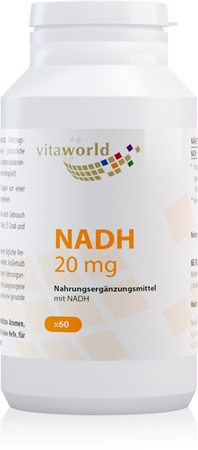Vita World NADH 20 mg Nahrungsergänzungsmittel für Ihr Wohlbefinden