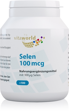 Vita World Selen 100 mcg Tabletten für wunderschöne Haare und Haut