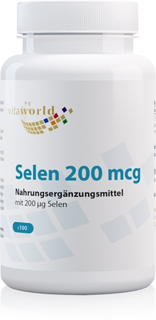 Vita World Selen 200 mcg Tabletten zur Unterstützung des Immunsystems