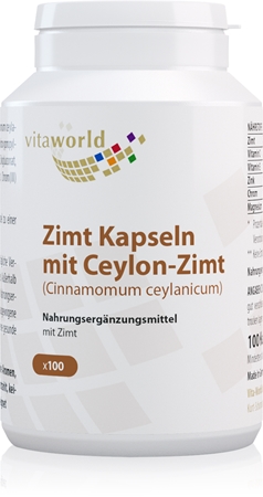 Vita World Zimt Kapseln mit Ceylon-Zimt Kapseln zur Unterstützung des Energiestoffwechsels