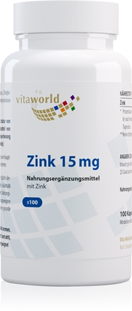 Vita World Zink 15 mg Kapseln zur Entgiftung des Organismus und zur Unterstützung des Immunsystems