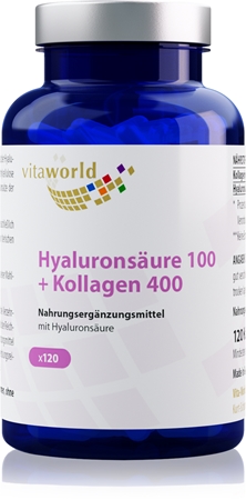 Vita World Hyaluronsäure 100 + kollagen 400 Kapseln mit Kollagen