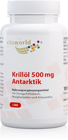 Vita World Krillöl 500 mg Antarktik Kapseln mit essenziellen Fettsäuren