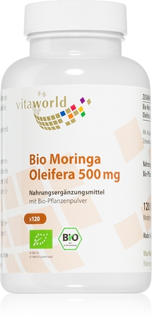 Vita World Moringa Oleifera 500 mg BIO Kapseln mit Pflanzenextrakten
