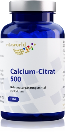 Vita World Calcium citrat 500 Kapseln zur Unterstützung der Knochen-, Gelenks- und Zahngesundheit