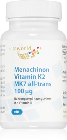 Vita World Menachinon Vitamin K2 MK7 100 µg Kapseln mit Vitaminen
