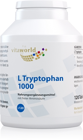 Vita World L-tryptophan 1000 mg Tabletten zur Förderung des physischen und psychischen Gleichgewichts