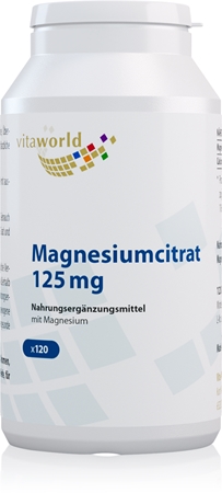 Vita World Magnesiumcitrat 125 mg Kapseln für die effektive Magnesiumergänzung