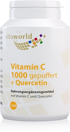 Vita World Vitamin C 1000 + Quercetin Tabletten zur Unterstützung der Immunität, gegen Müdigkeit und Erschöpfung