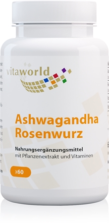 Vita World Ashwagandha Rosenwurz Nahrungsergänzungsmittel für Ihr Wohlbefinden