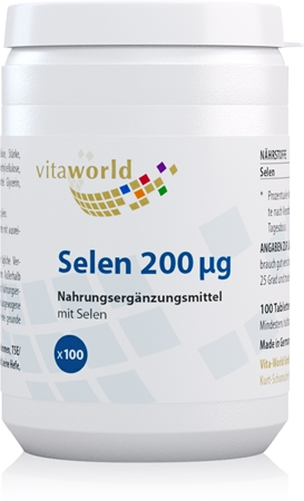 Vita World Selen 200 mcg Tabletten zur Unterstützung des Immunsystems