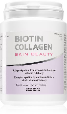 VITABALANS Biotin Collagen tablety pro krásné vlasy, pleť a nehty