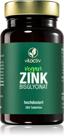 Vitactiv Zink Bisglycinat Tabletten zur Unterstützung des Immunsystems, für schöne Haut und Nägel