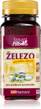 VitaHarmony Železo 20mg s kyselinou listovou Smart Pills tablety pro podporu krvetvorby